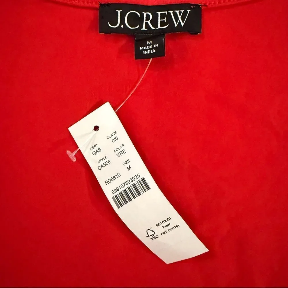 J. Crew Squareneck cap-sleeve top in stretch cotton blend